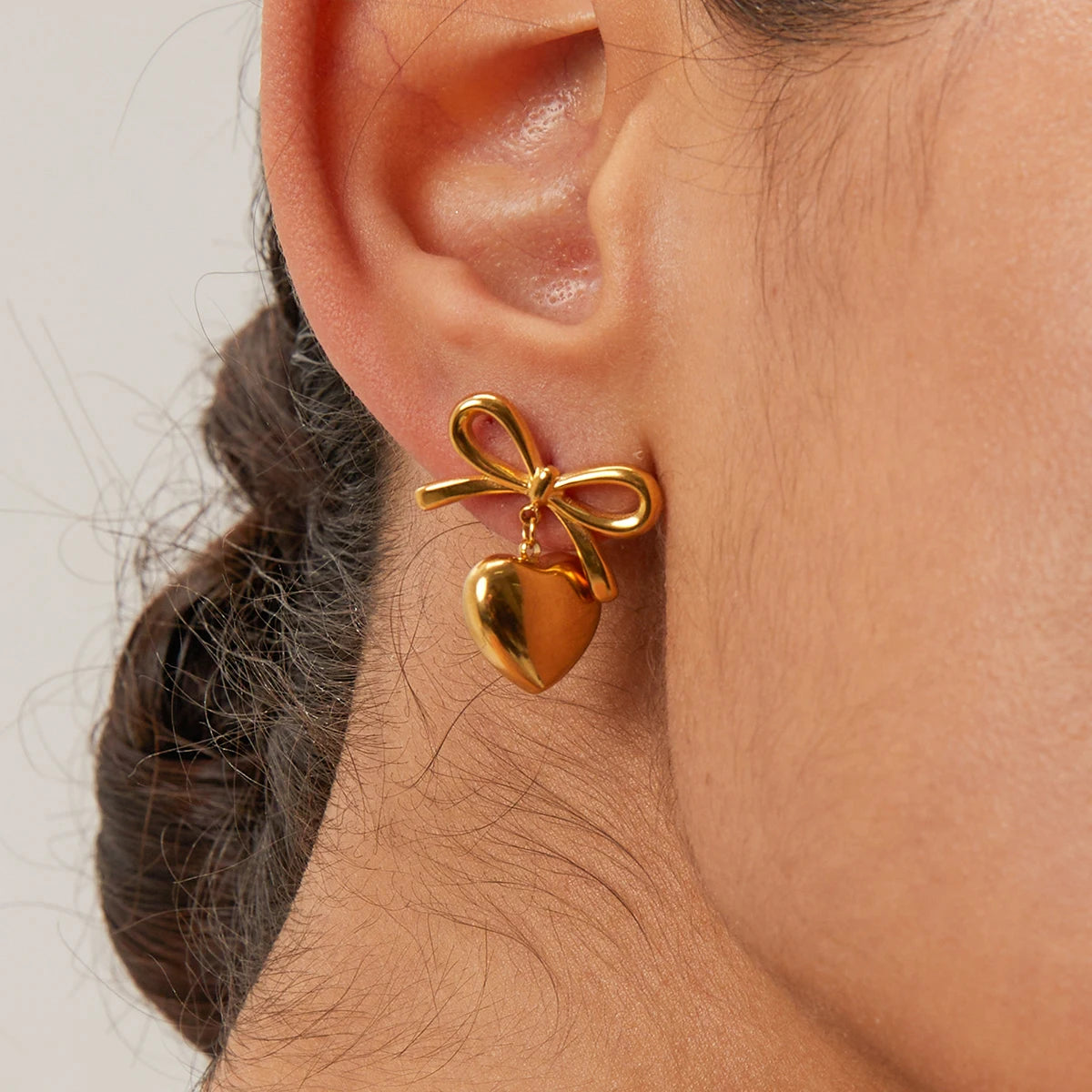 Bow Heart Earrings