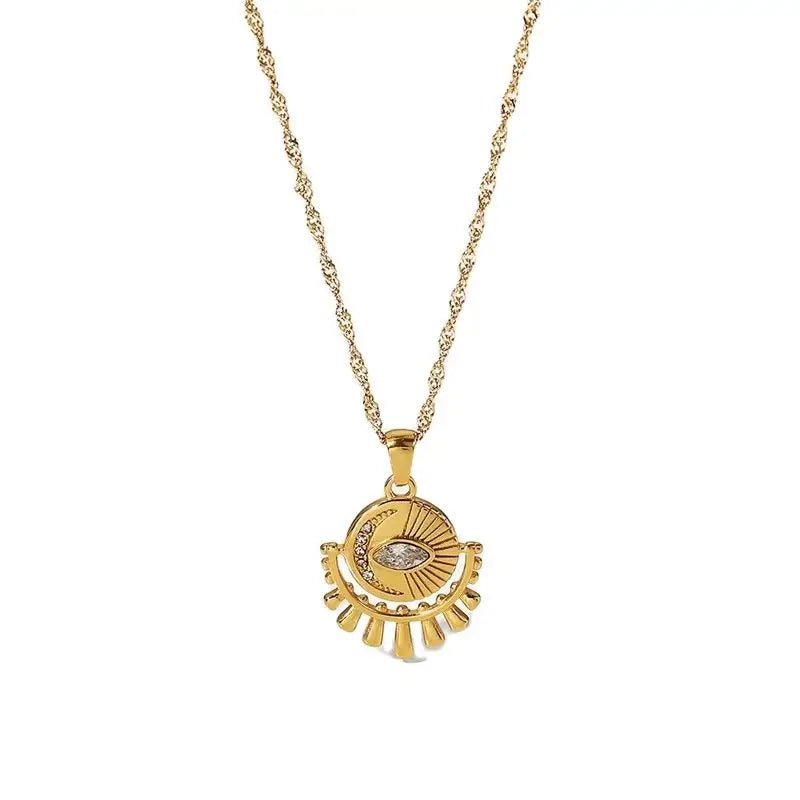 Zirconia Eye Necklace