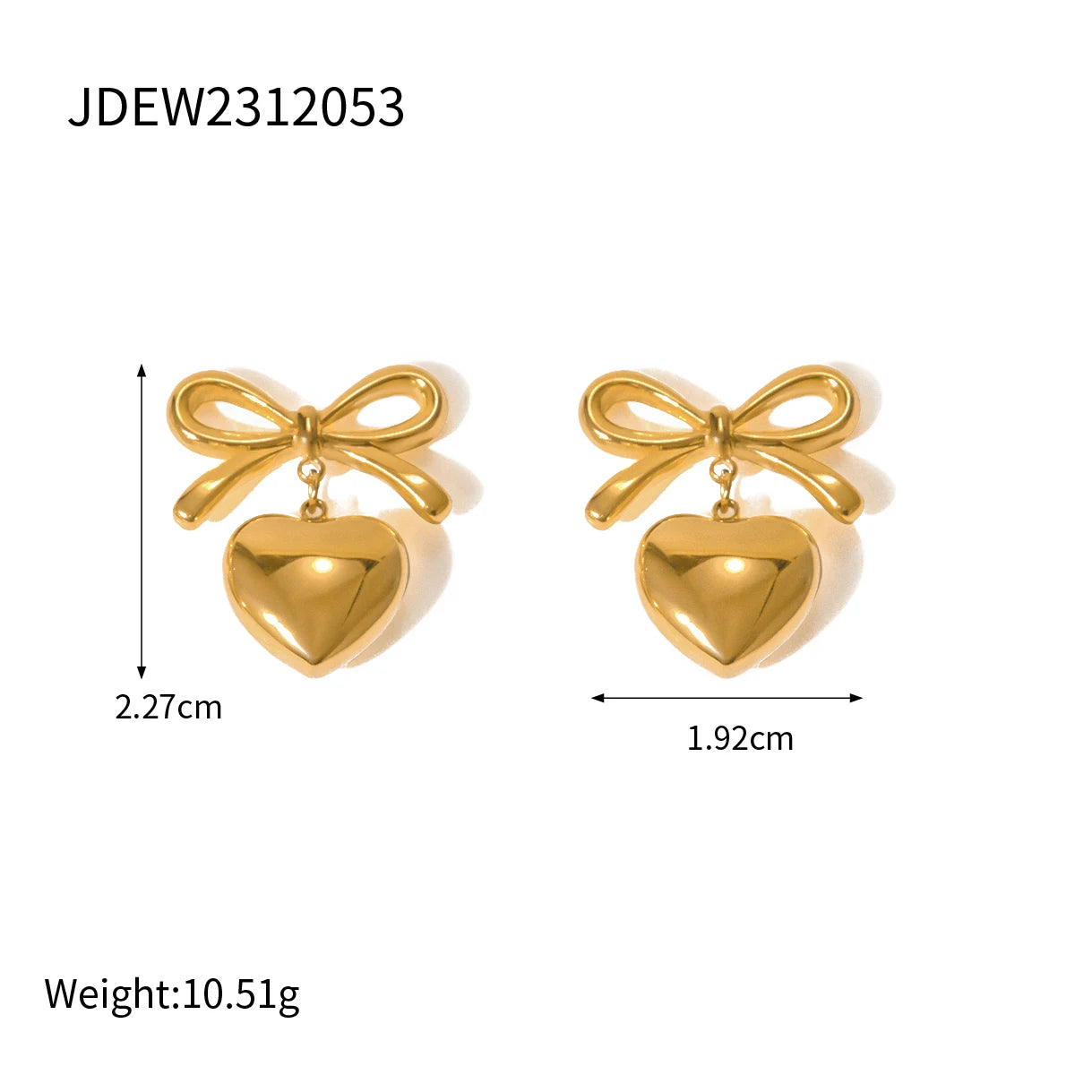 Bow Heart Earrings